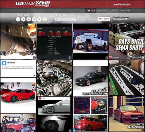 「Live from SEMA」サイトイメージ