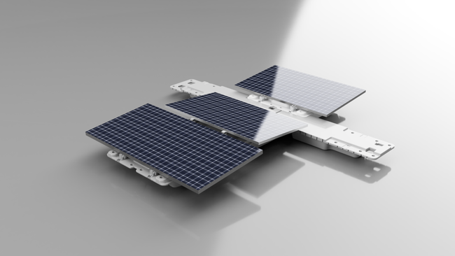 太陽光発電パネルを搭載した水上太陽光フロート