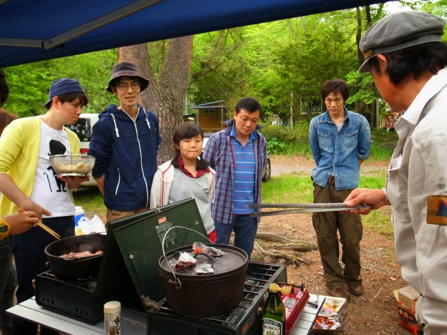 キャンプ料理教室の様子