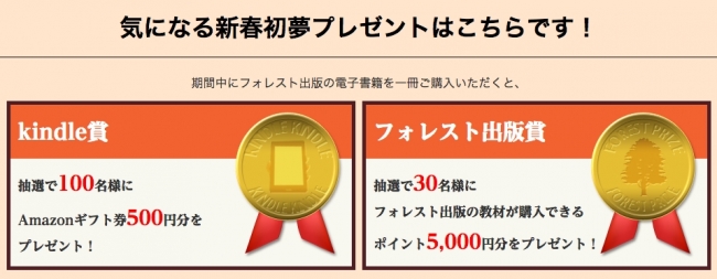 １冊でも購入すると、抽選でアマゾンギフト券が100名に！　さらに、フォレスト出版のCD、DVD教材に使えるポイント5,000円分も抽選でプレゼント！