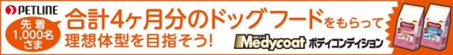 チャレンジモニターには、体重・年齢に応じて、最大4ヶ月分のフードをお届けします。