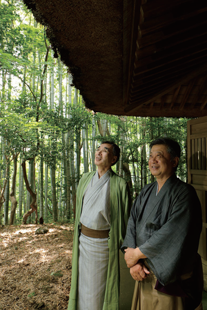 左から）佃一輝宗匠、、潮田洋一郎氏