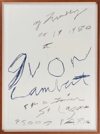 Cy Twombly   Yvon Lambert 1980（額装） 予価：95,000 円（税込）